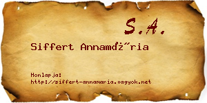 Siffert Annamária névjegykártya